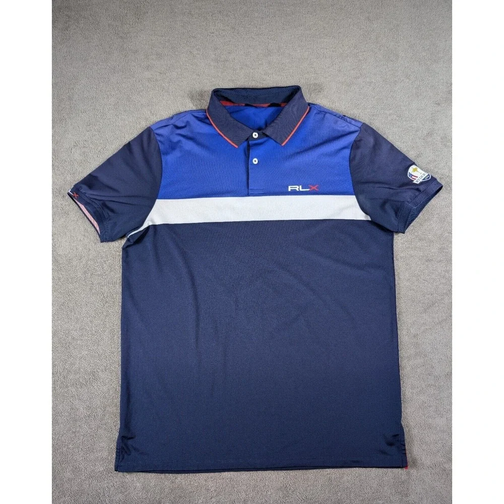 RLX Ralph Lauren Golf Polo Mens Large Casual‎ Golf Shirt M Ryder Cup 2014